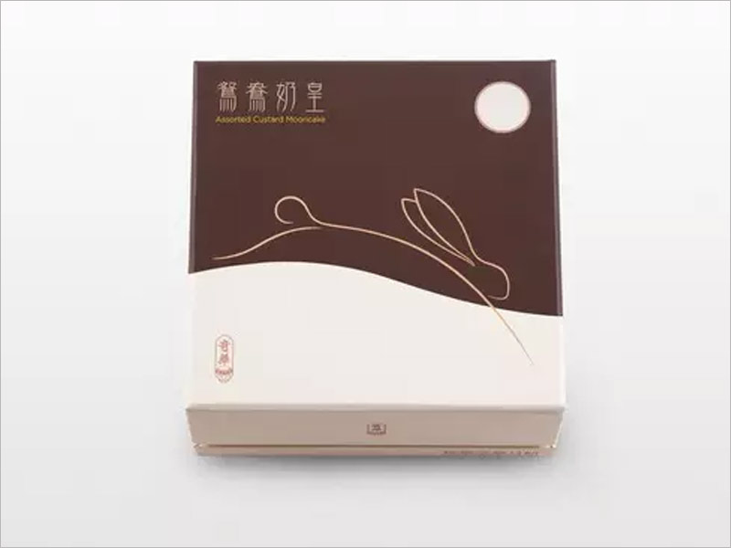 鴛鴦奶皇月餅包裝設(shè)計，寥寥數(shù)筆，簡潔傳神。