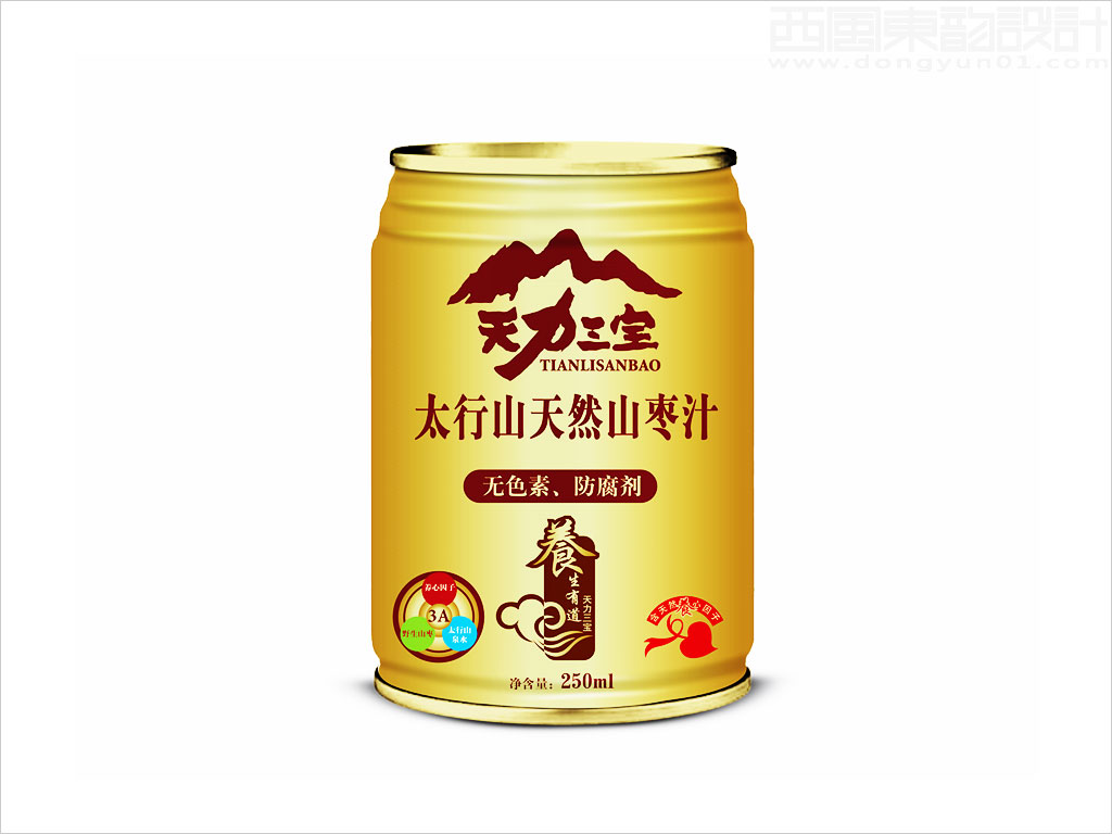 河北邢州棗業(yè)有限公司天力三寶山棗汁包裝設(shè)計---金色版