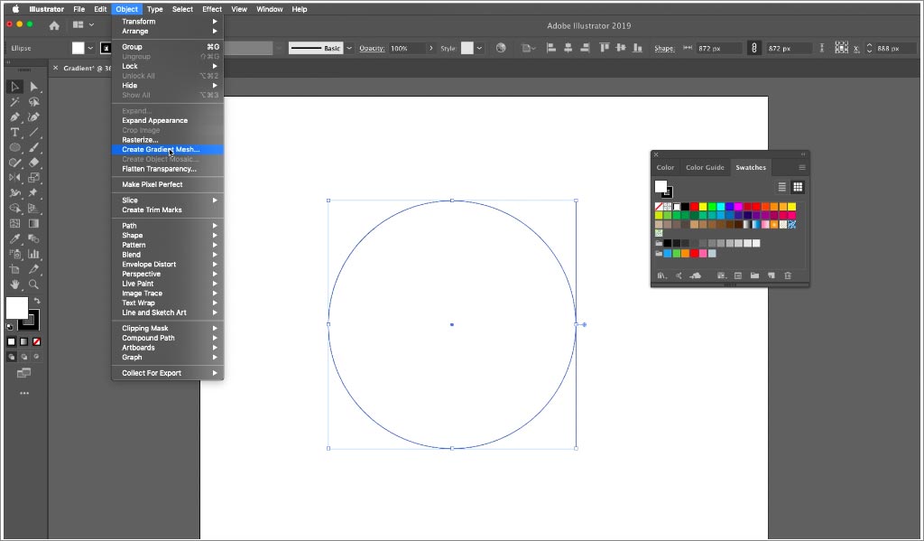  ADOBE ILLUSTRATOR設(shè)計(jì)軟件中漸變網(wǎng)格工具的使用圖文教程第1步：選擇對象