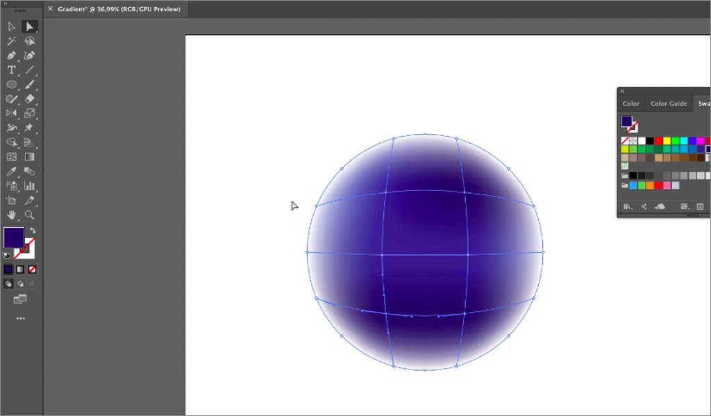 ADOBE ILLUSTRATOR設(shè)計(jì)軟件中漸變網(wǎng)格工具的使用圖文教程第4步：為對象添加顏色