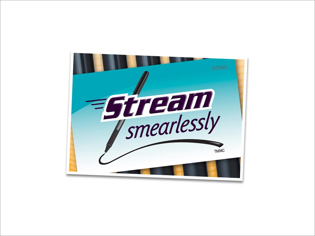 美國(guó)uniball Jetstream 101 品牌廣告語Stream Smearlessly設(shè)計(jì)