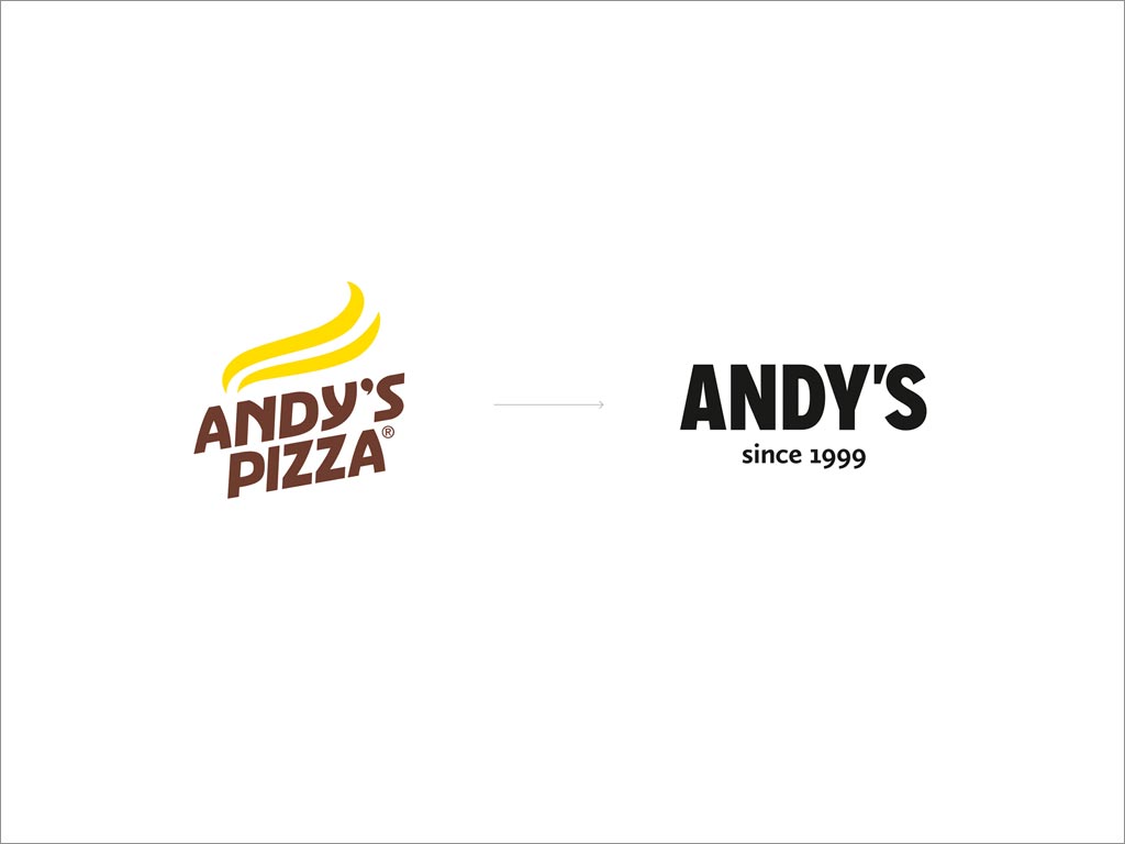 Andy's Pizza披薩餐廳新舊logo設(shè)計(jì)對(duì)比