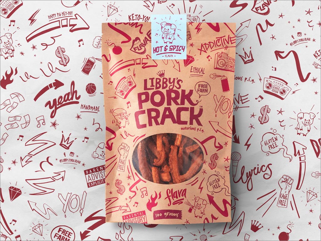 美國Libby's Pork Crack休閑食品包裝袋設(shè)計(jì)