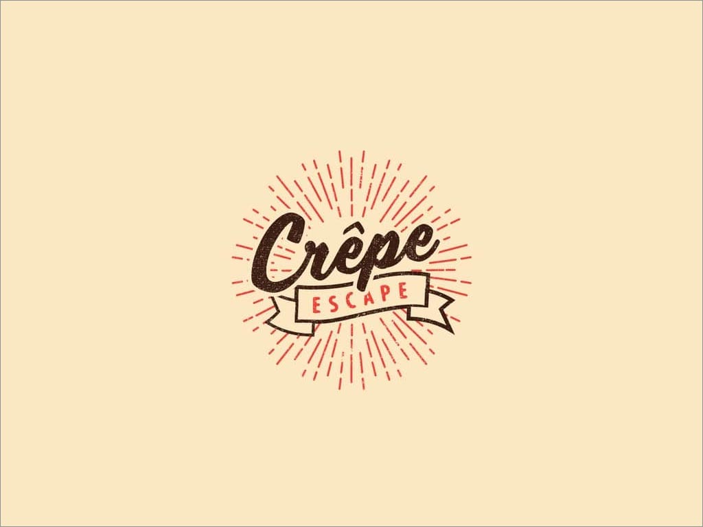 Crepe Escape甜點店品牌logo形象設(shè)計