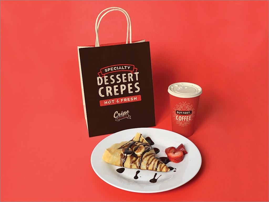 Crepe Escape甜點店品牌logo形象手提袋設(shè)計