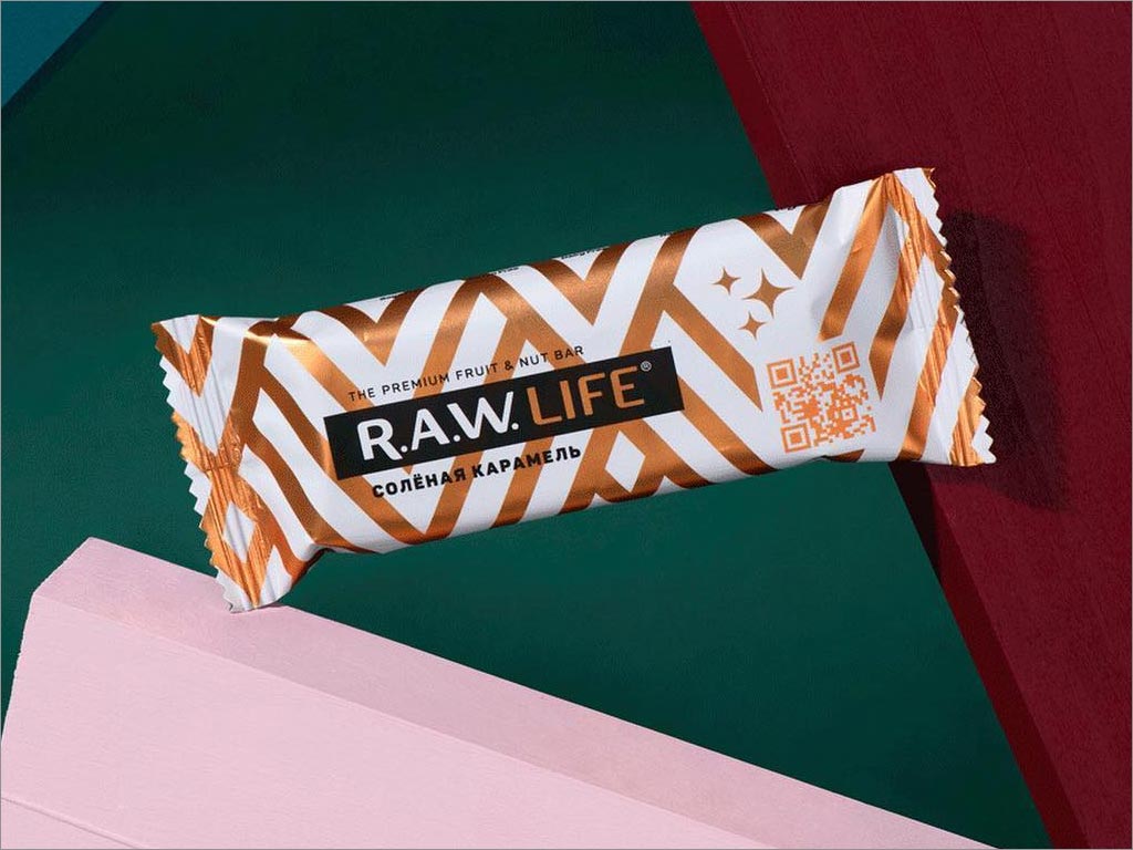 RAW Life運動蛋白堅果棒零食包裝袋設(shè)計