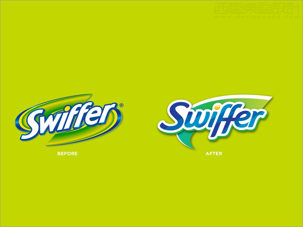 美國Swiffer拖把清潔用品新舊logo設(shè)計對比