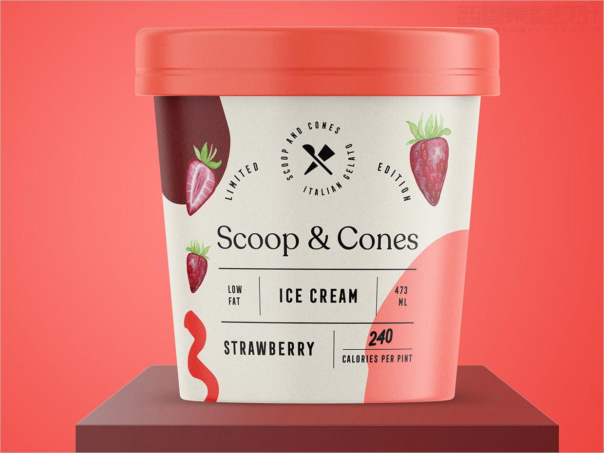 Scoop＆Cones草莓味冰淇淋包裝設(shè)計