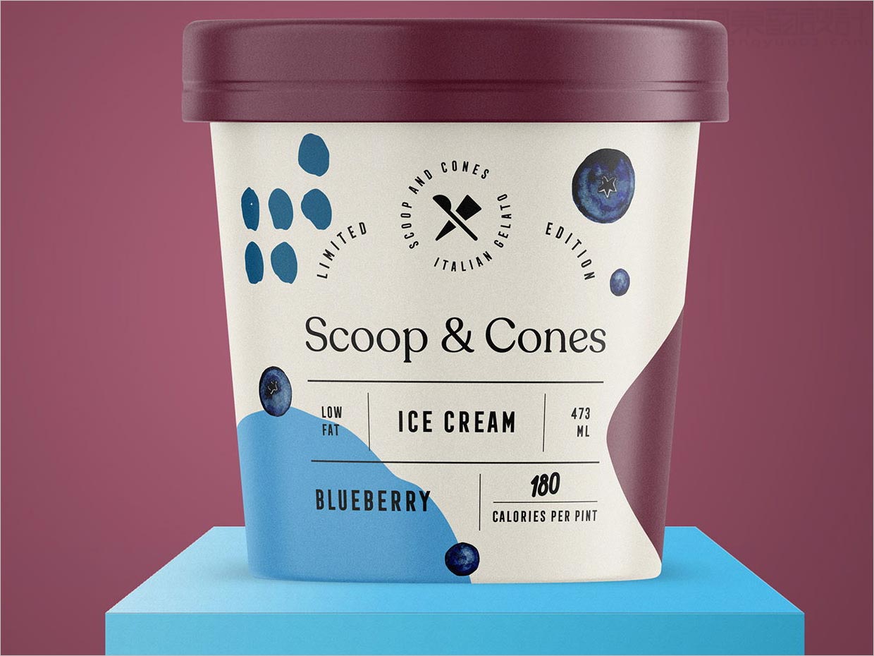 Scoop＆Cones藍莓味冰淇淋包裝設(shè)計