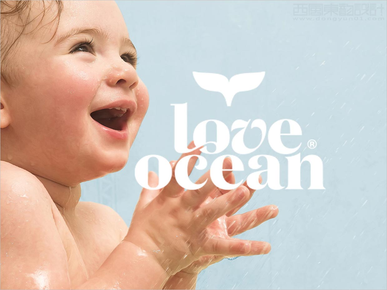 獨特的Love Ocean兒童沐浴護膚日化用品logo設(shè)計