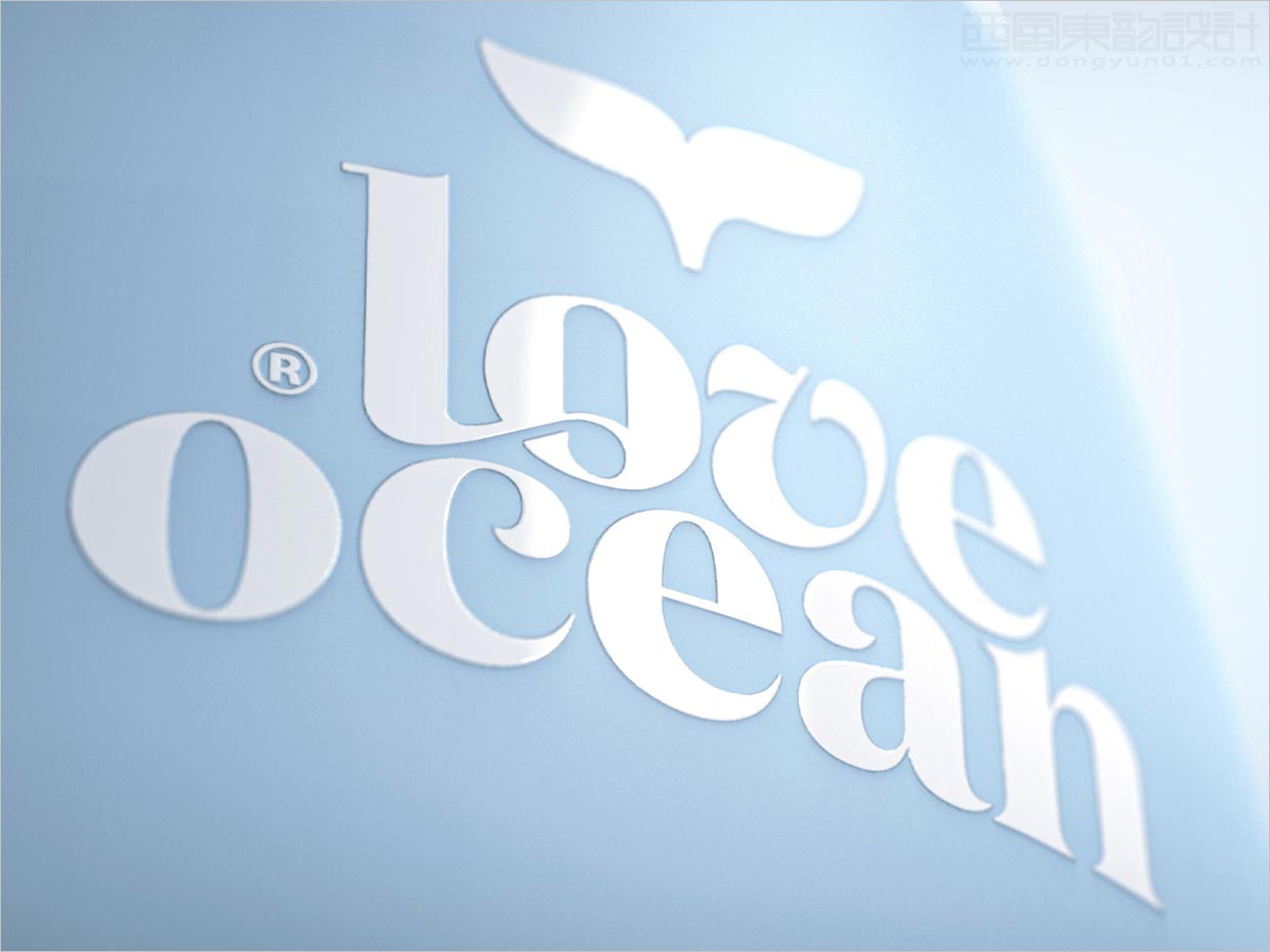 獨特的Love Ocean兒童沐浴護膚日化用品logo設(shè)計應用效果