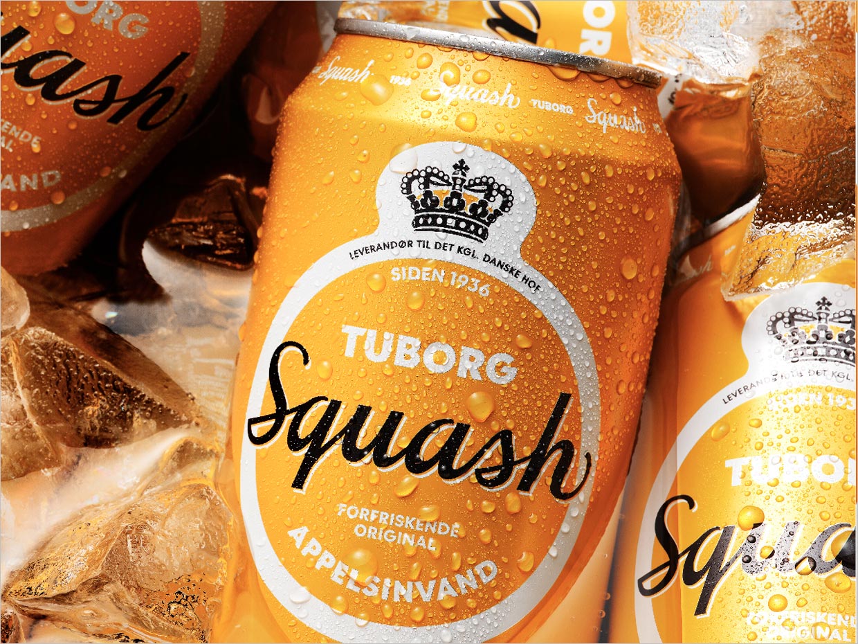 丹麥Tuborg Squash橙汁果汁飲料包裝設計