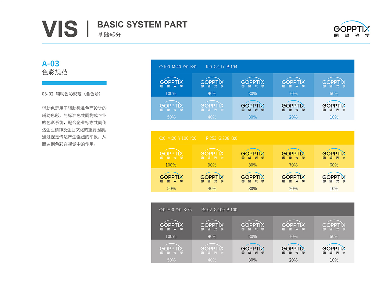 北京國望光學科技公司全案VI設計之色彩規(guī)范